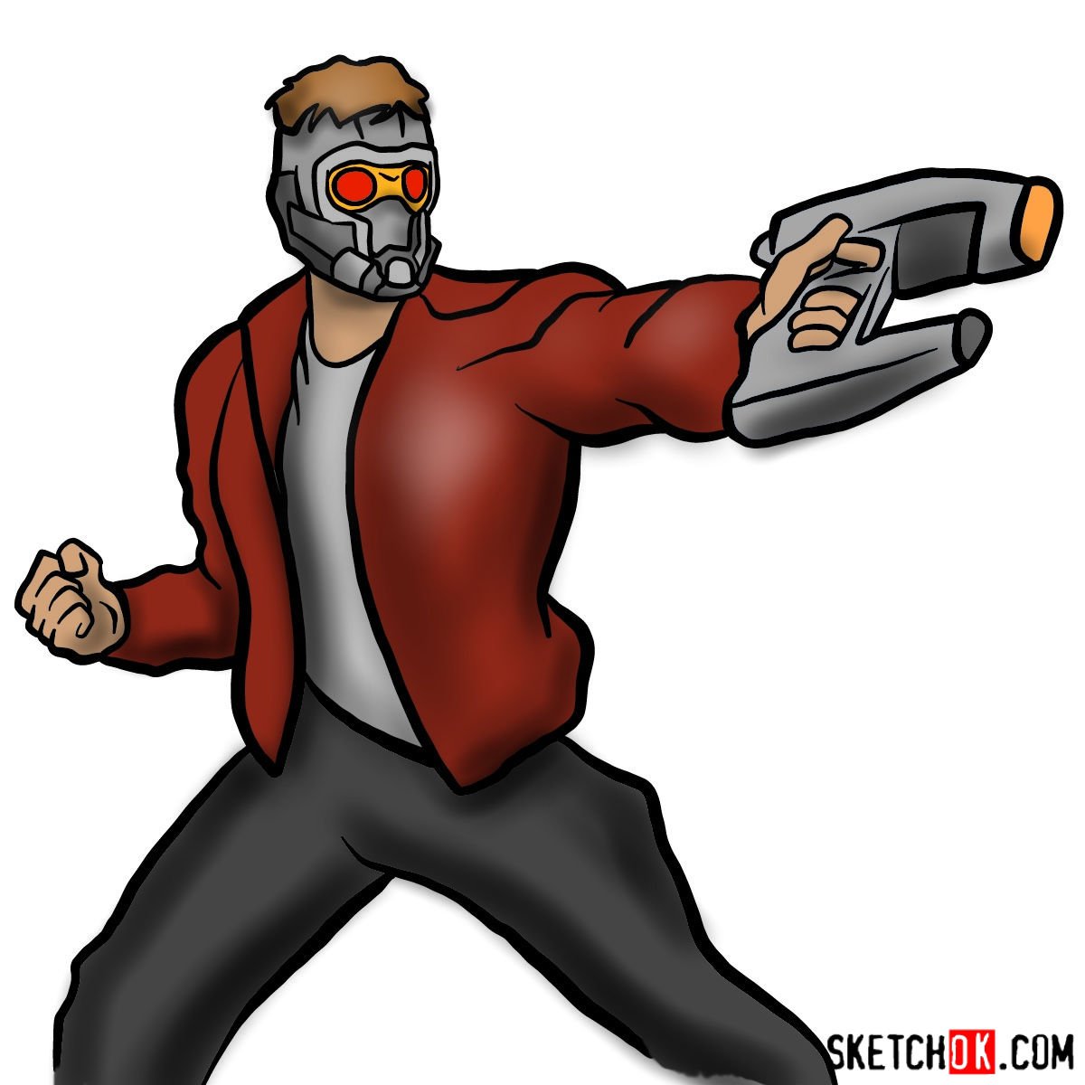 How to draw Star-Lord from Guardians of the Galaxy