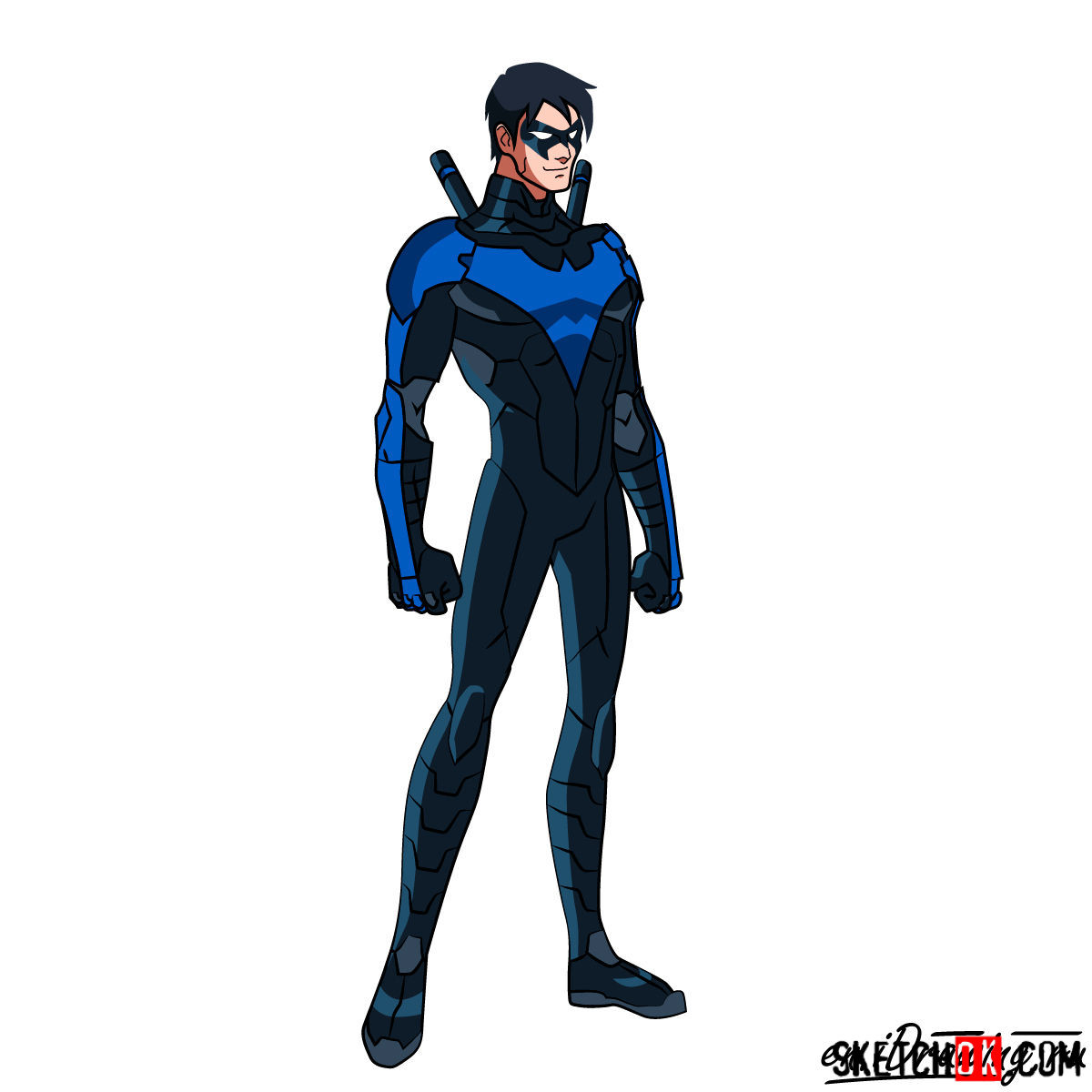 How to draw Nightwing