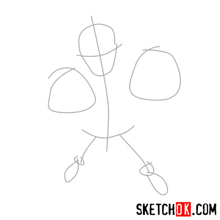 How to draw Deadshot from DC cartoons - step 01