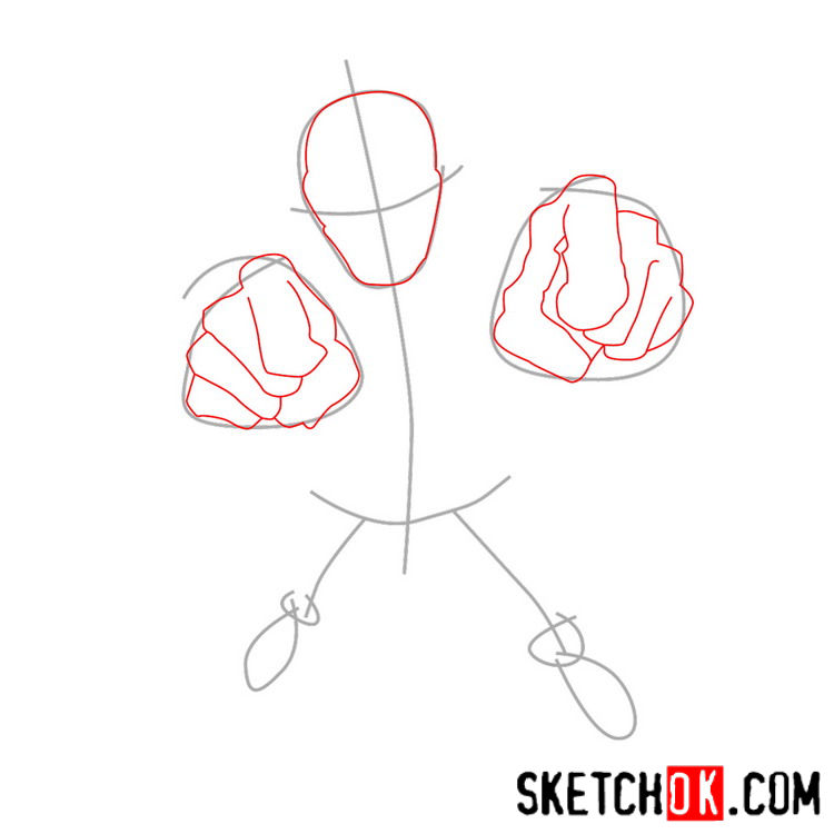 How to draw Deadshot from DC cartoons - step 02