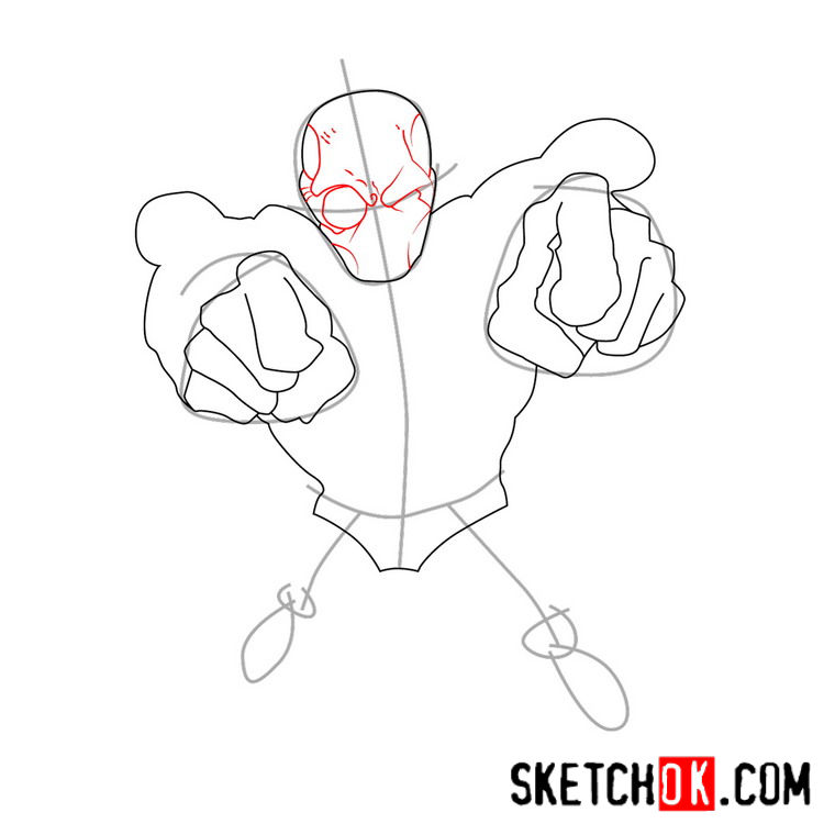 How to draw Deadshot from DC cartoons - step 04