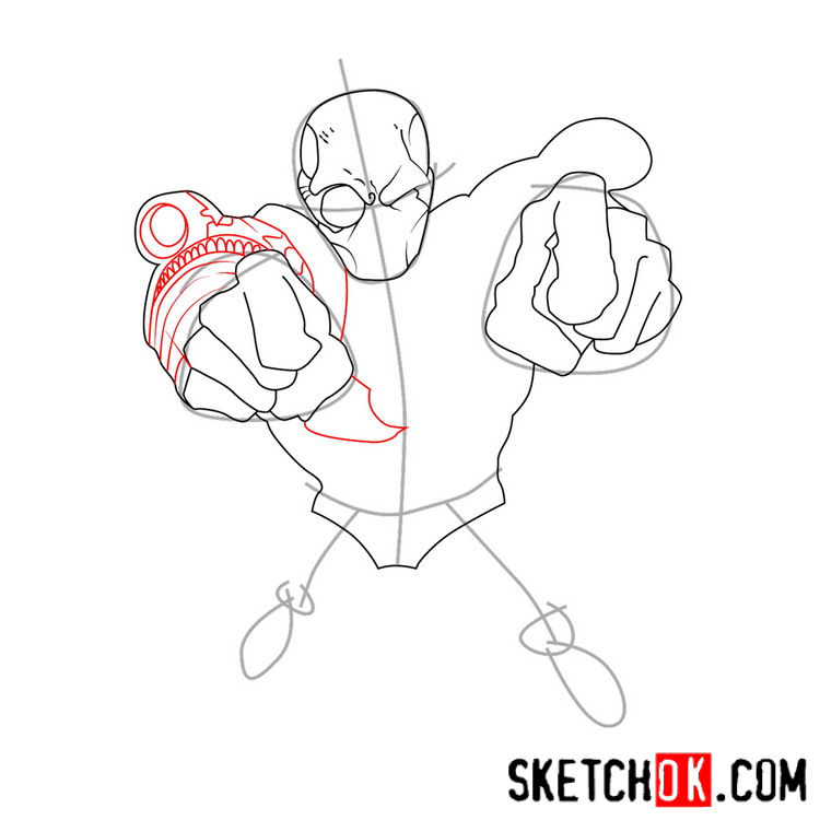 How to draw Deadshot from DC cartoons - step 05