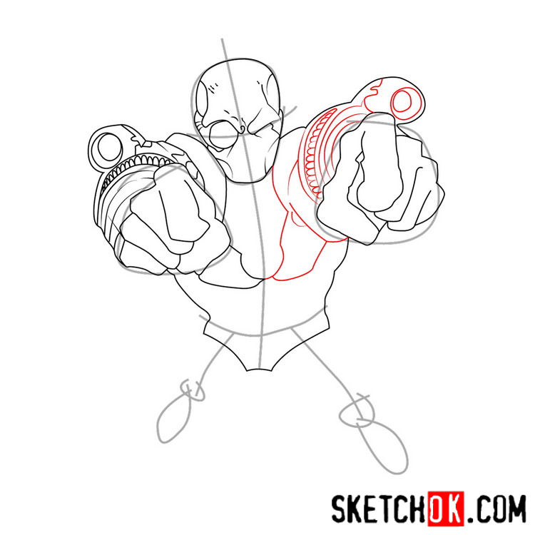 How to draw Deadshot from DC cartoons -  step 06