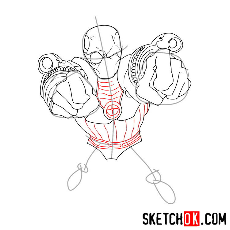 How to draw Deadshot from DC cartoons - step 07
