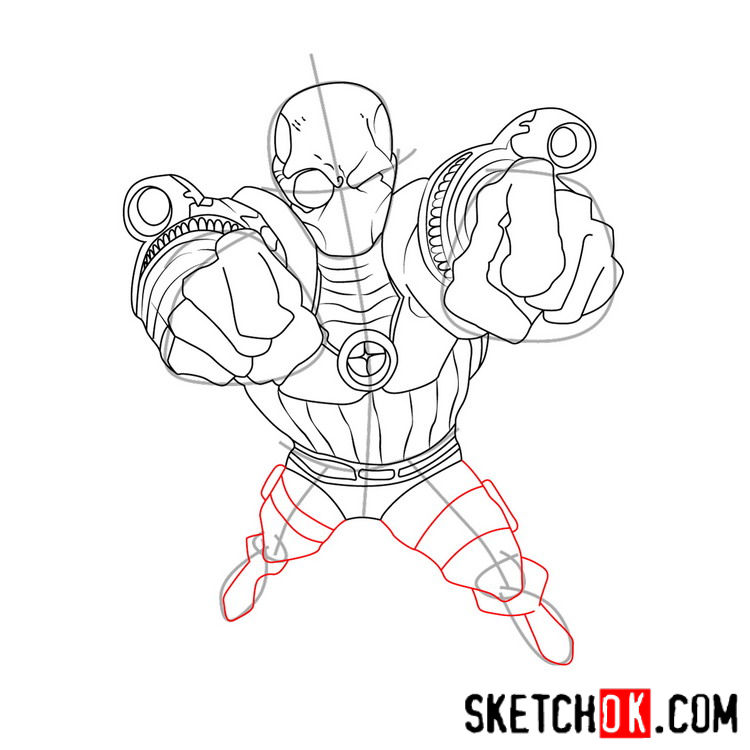 How to draw Deadshot from DC cartoons - step 08