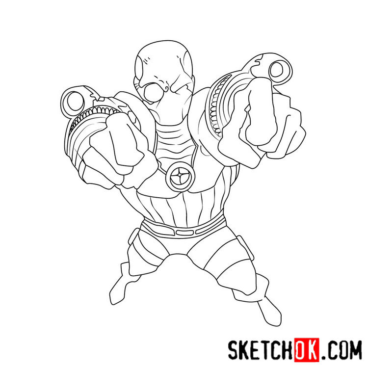 How to draw Deadshot from DC cartoons - step 09