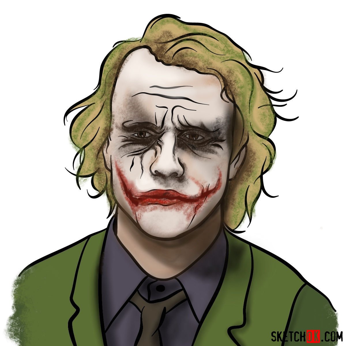 How To Draw Joker Heath Ledger - Statementmath12