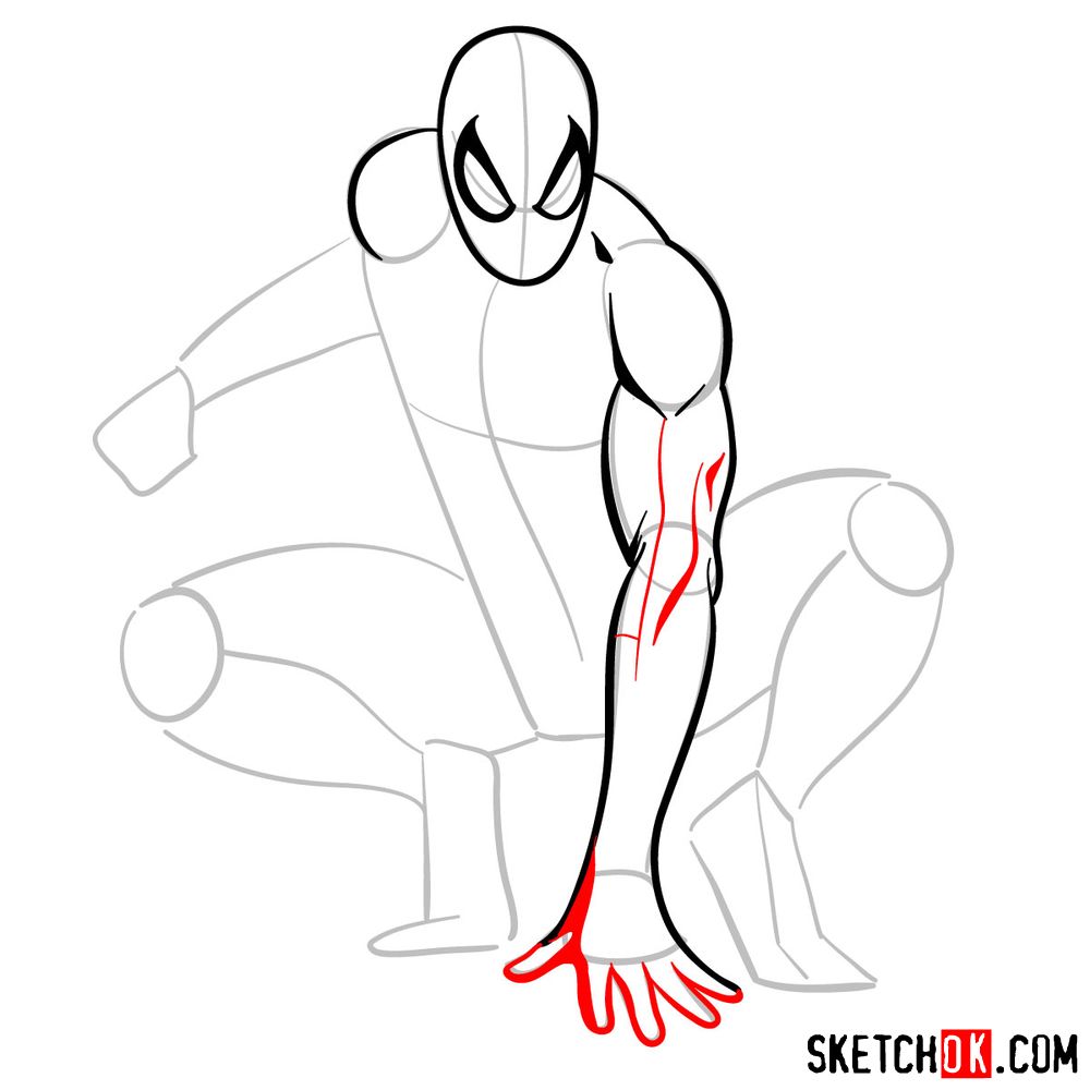 How to draw Spider-Man (Comic style) - step 06