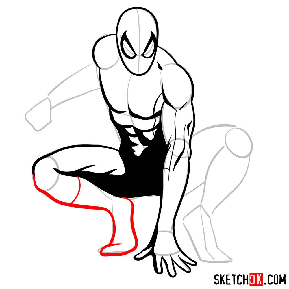 How to draw Spider-Man (Comic style) - step 10