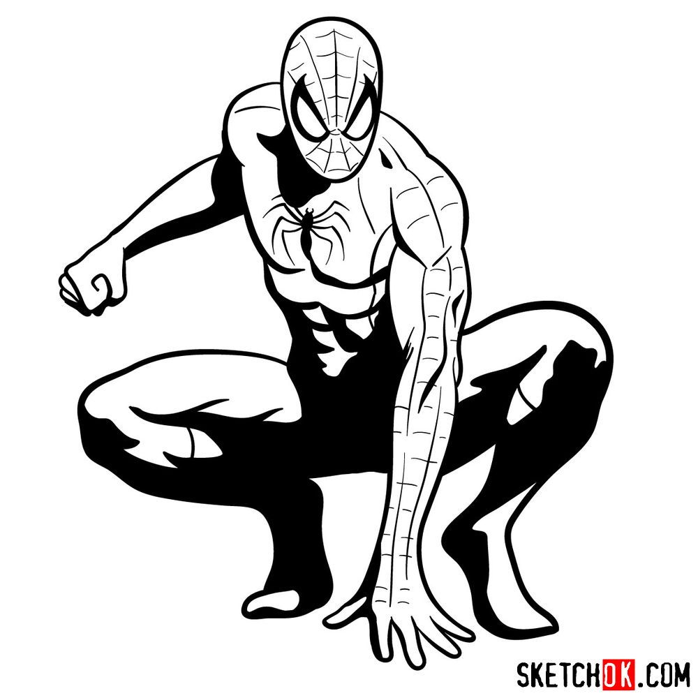 How to draw Spider-Man (Comic style) - step 18