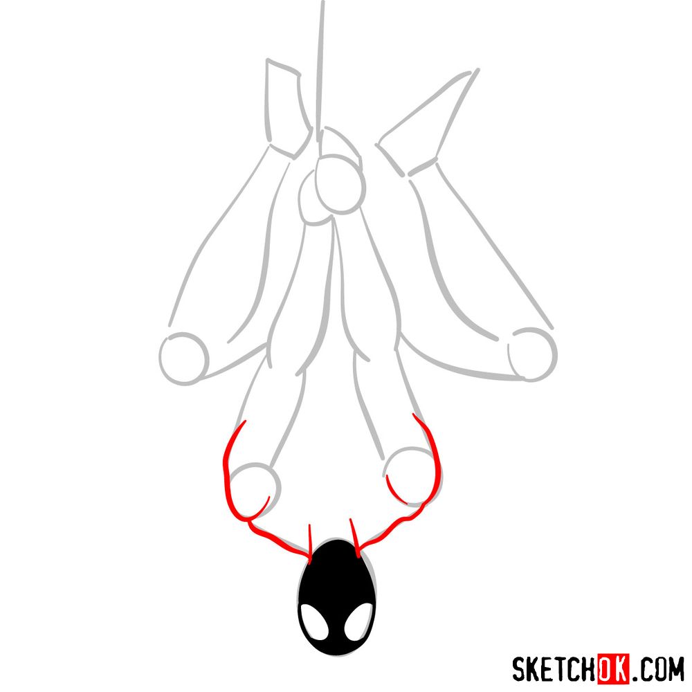 How to draw Symbiote Spider-Man - step 04