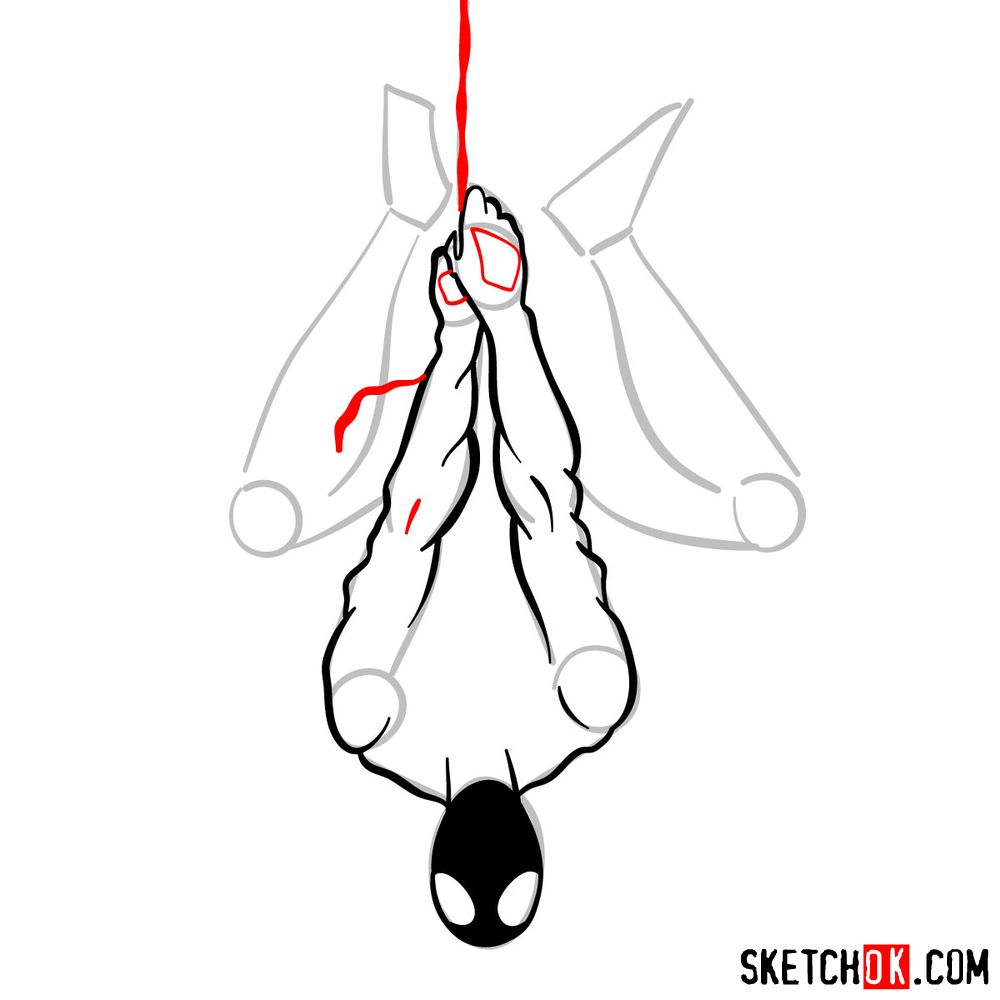 How to draw Symbiote Spider-Man - step 07