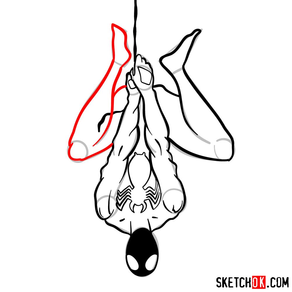 How to draw Symbiote Spider-Man - step 10