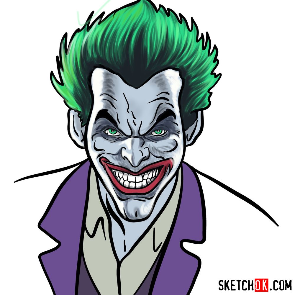 How To Draw The Joker Really Easy Drawing Tutorial | Joker Drawing Easy