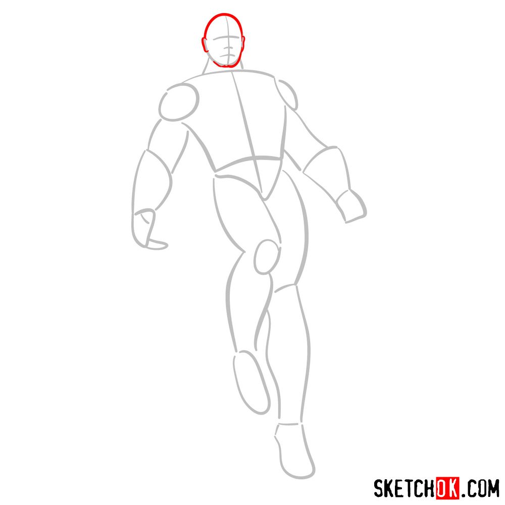How to draw Black Adam - step 03