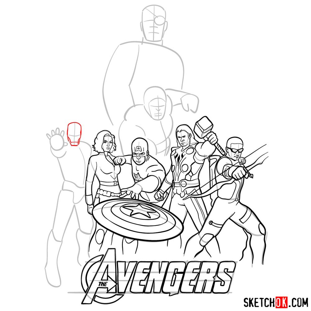 How to draw The Avengers (new) - step 26