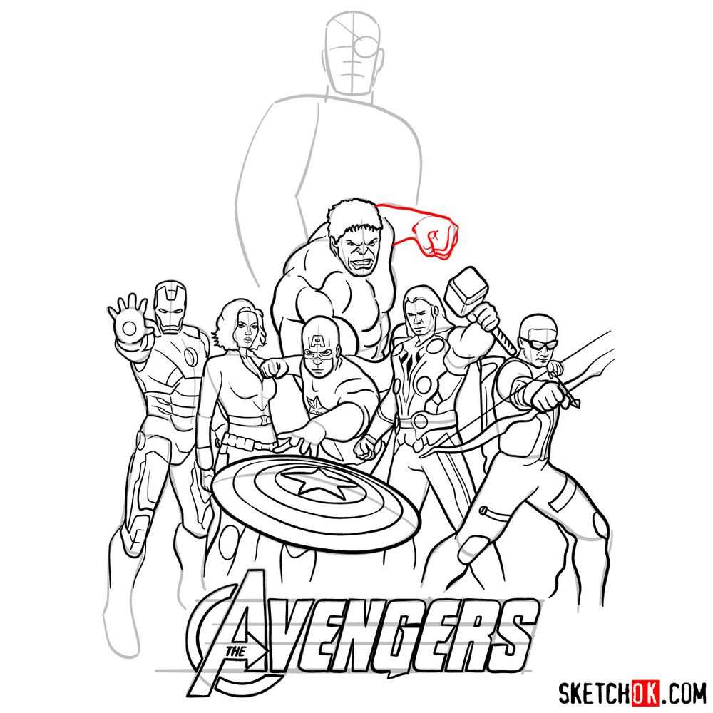 How to draw The Avengers (new) - step 36