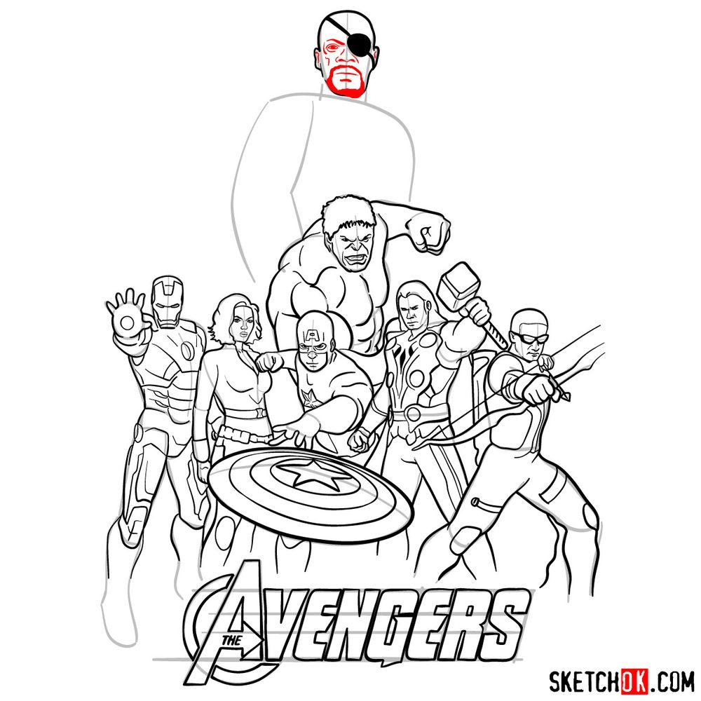 How to draw The Avengers (new) - step 38