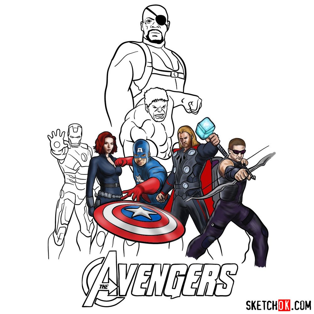 The Avengers Drawing Tutorial, Step by Step, Drawing Guide, by Dawn -  DragoArt-saigonsouth.com.vn