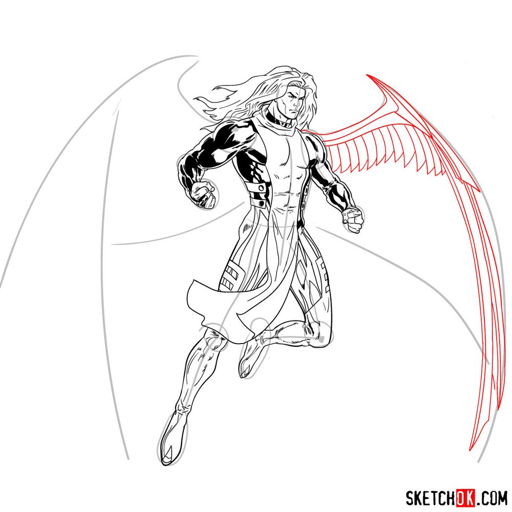 How to draw Archangel | Marvel - step 25