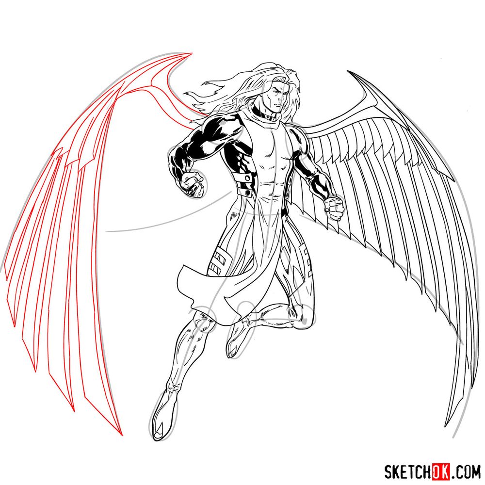 How to draw Archangel | Marvel - step 27