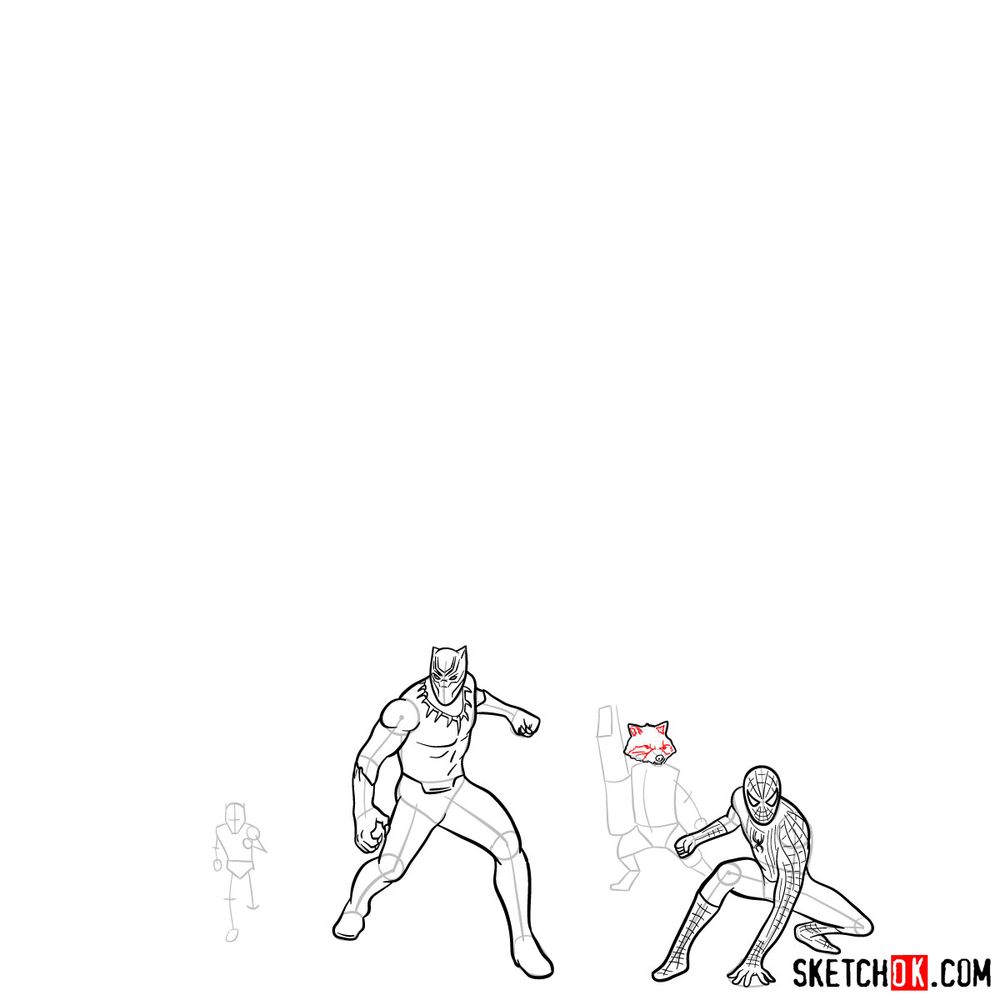 How to draw the Avengers (Infinity War) - step 17