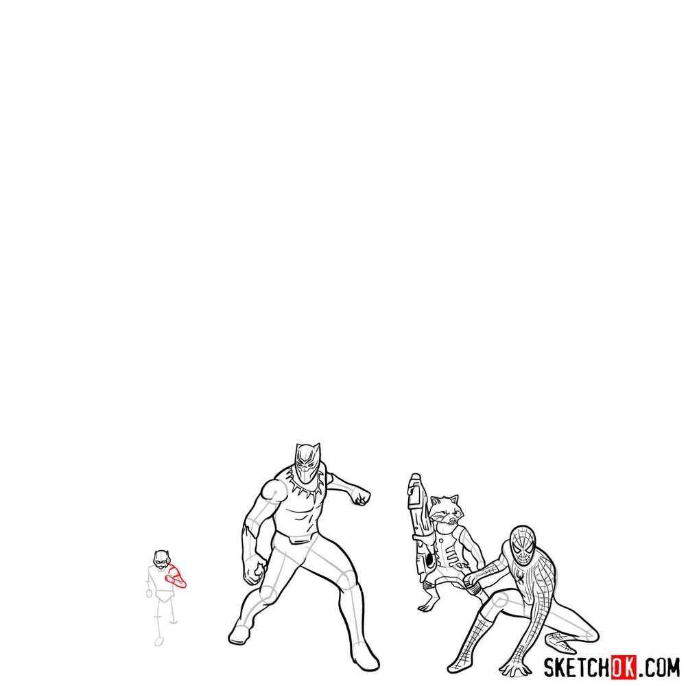 How to draw the Avengers (Infinity War) - step 25