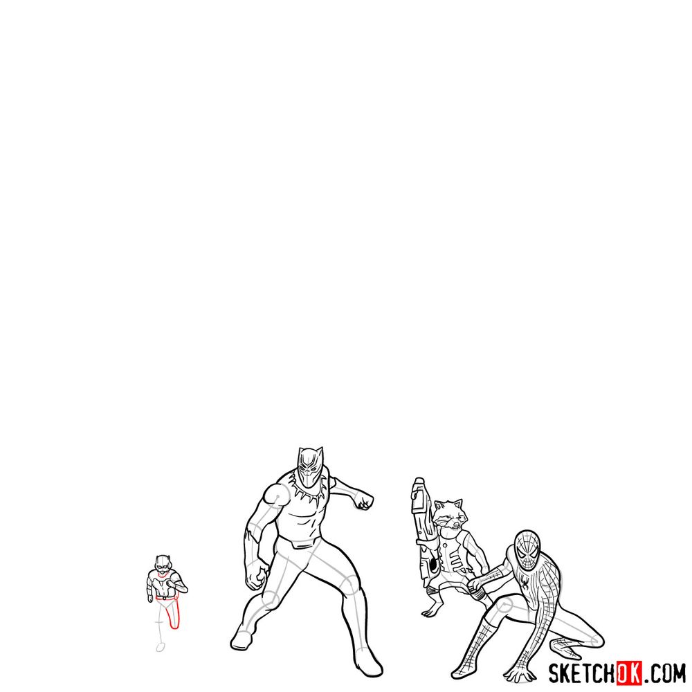 How to draw the Avengers (Infinity War) - step 28