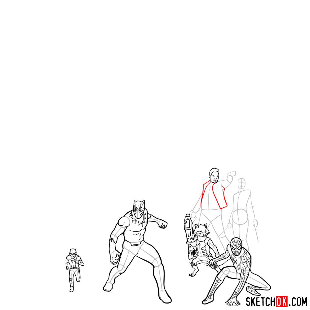 How to draw the Avengers (Infinity War) - step 04