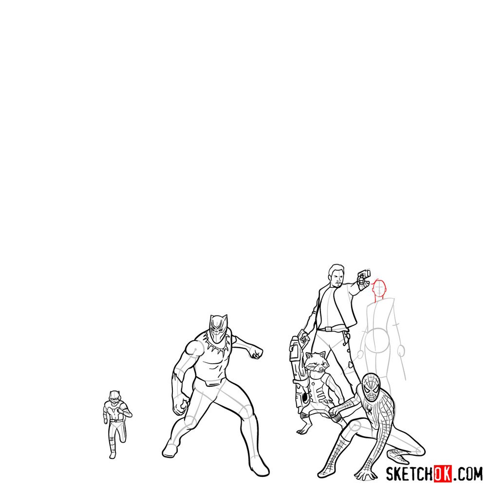 How to draw the Avengers (Infinity War) - step 08