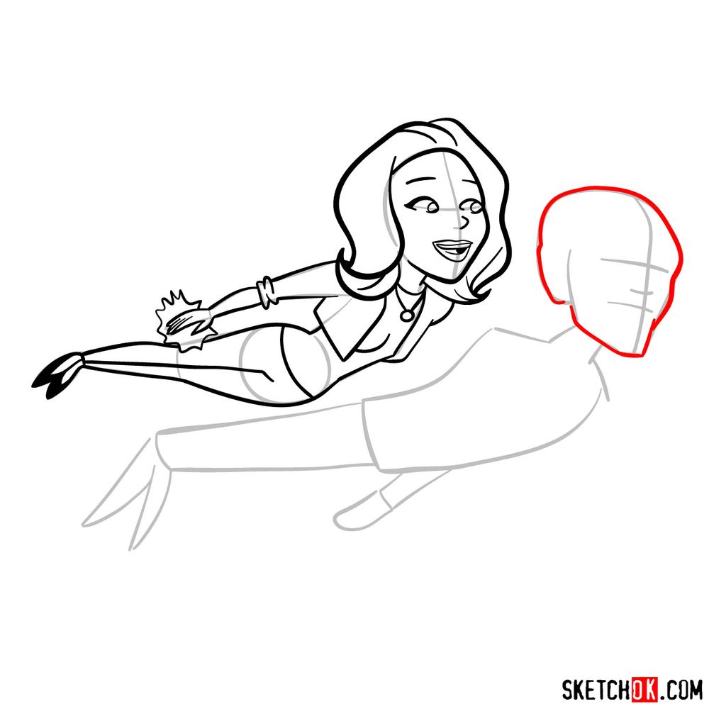 How to draw Wanda and Vision cartoon style - step 13