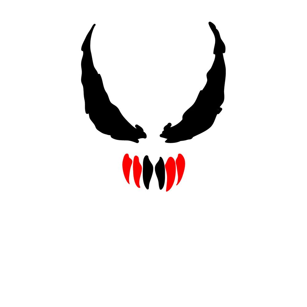 How to draw Venom's face silhouette - step 03