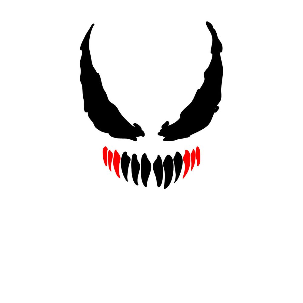 How to draw Venom's face silhouette - step 04