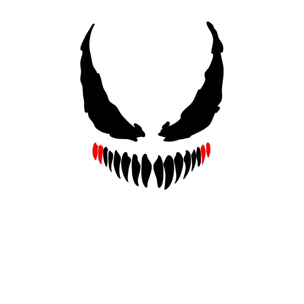 How to draw Venom's face silhouette - step 05