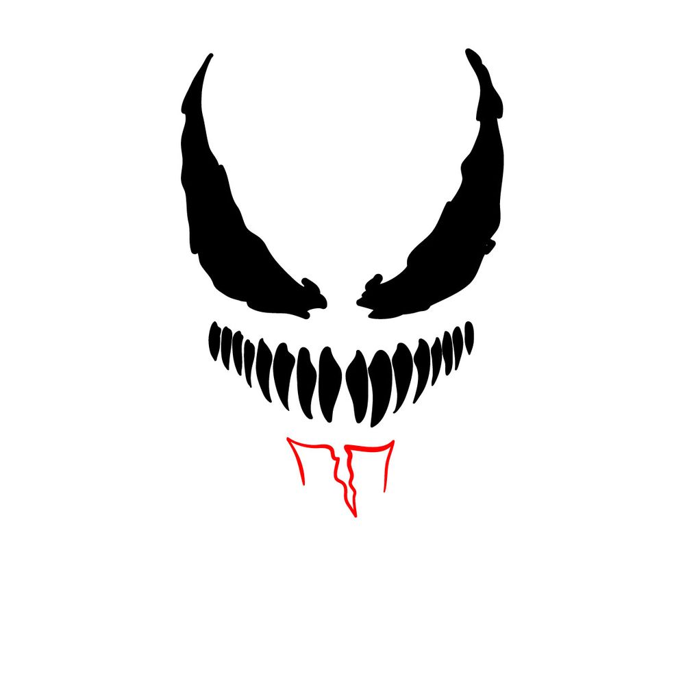 How to draw Venom's face silhouette - step 06