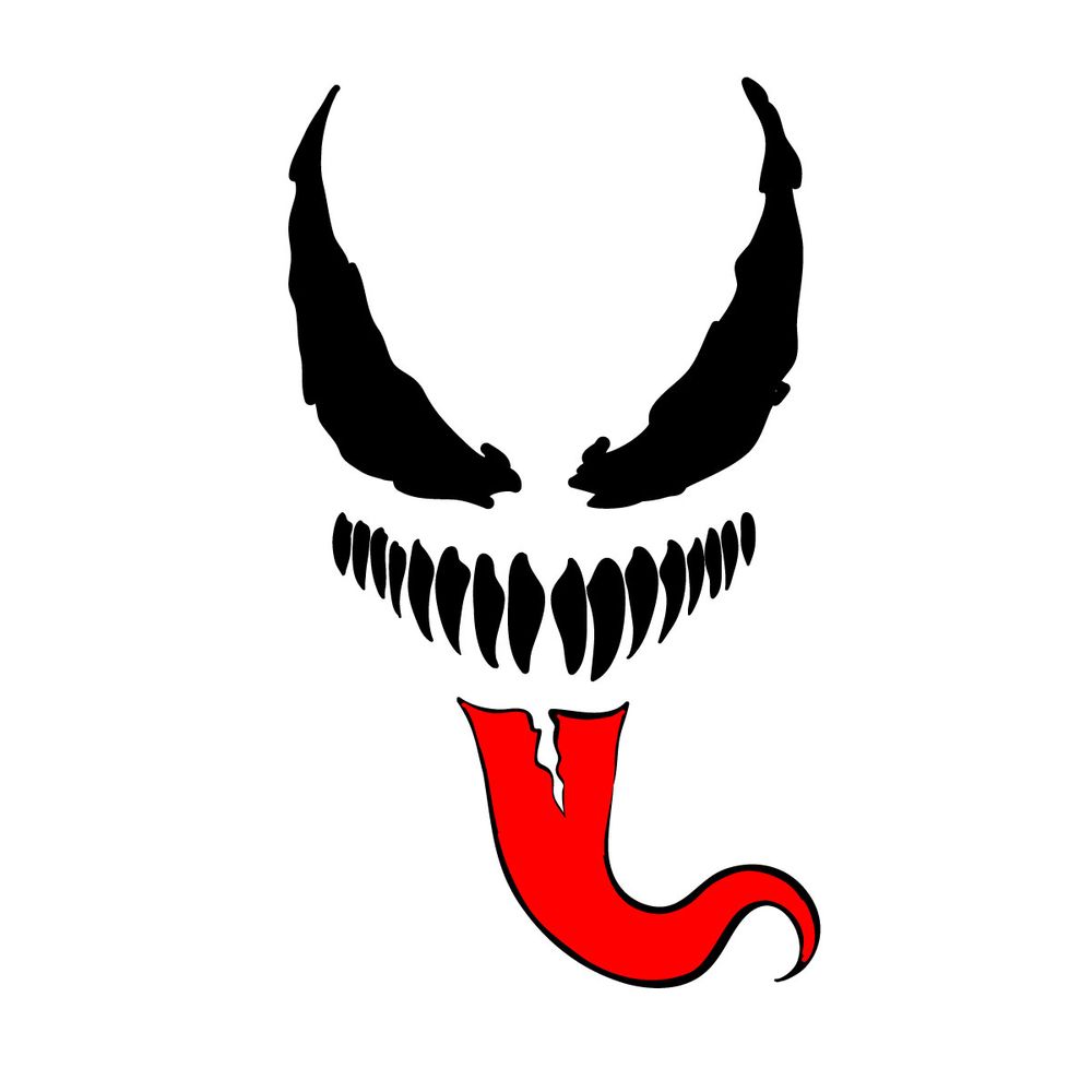 How to draw Venom's face silhouette - step 08