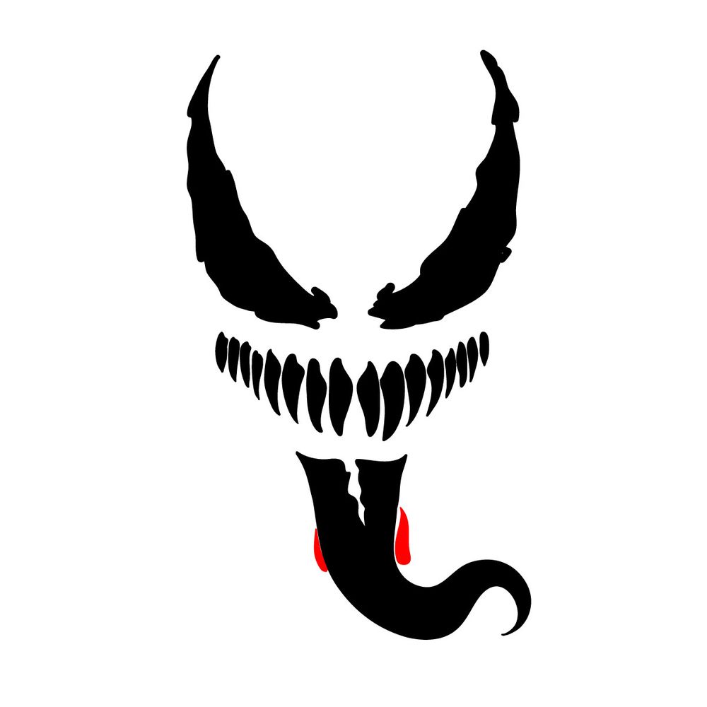 How to draw Venom's face silhouette - step 09