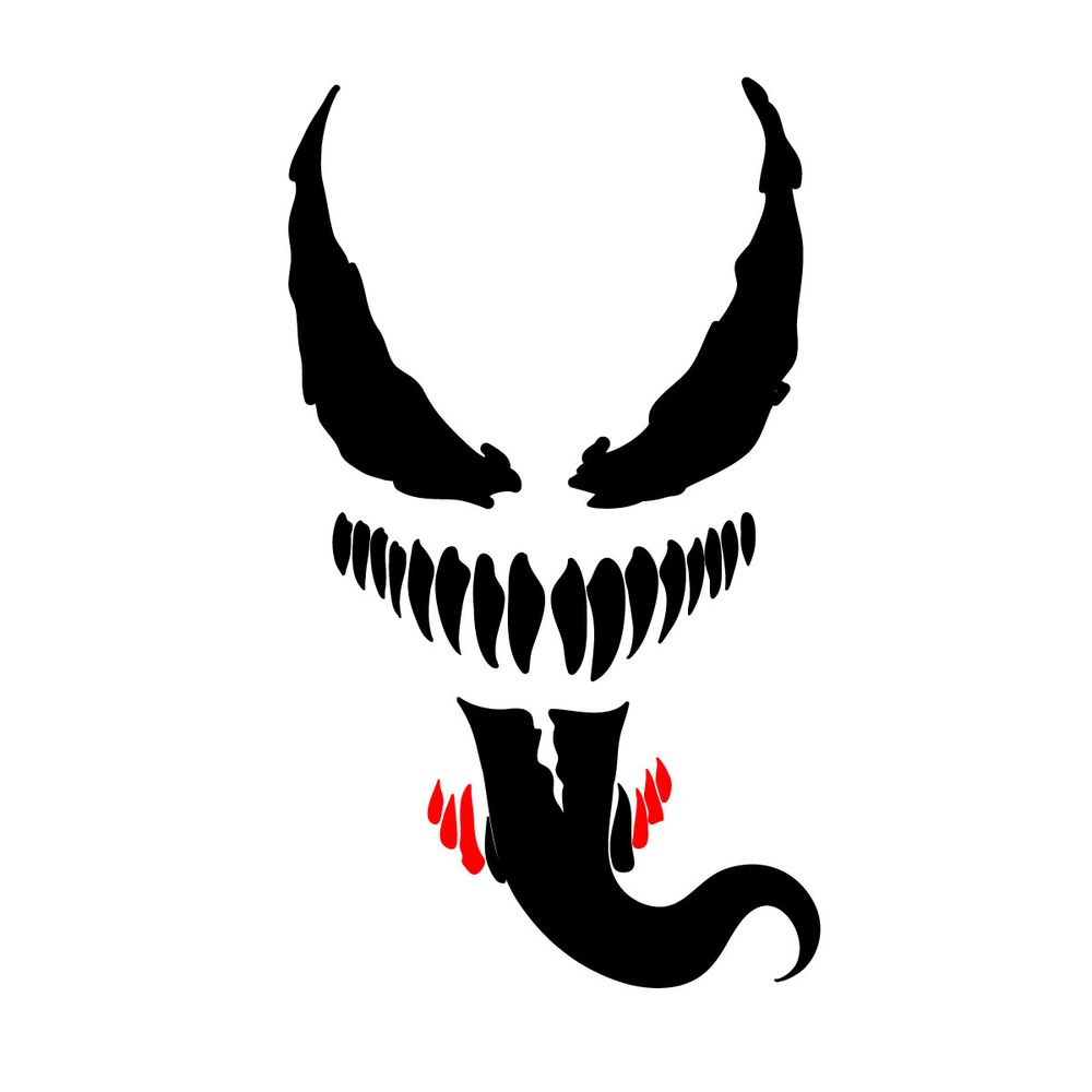 How to draw Venom's face silhouette - step 10