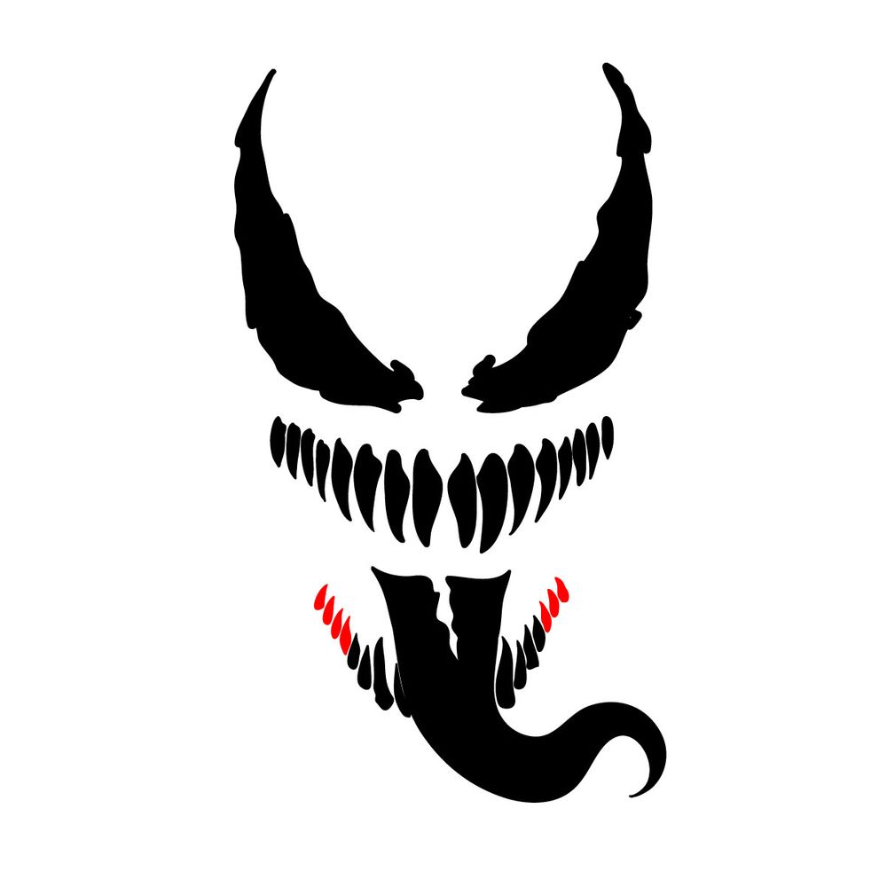 How to draw Venom's face silhouette - step 11