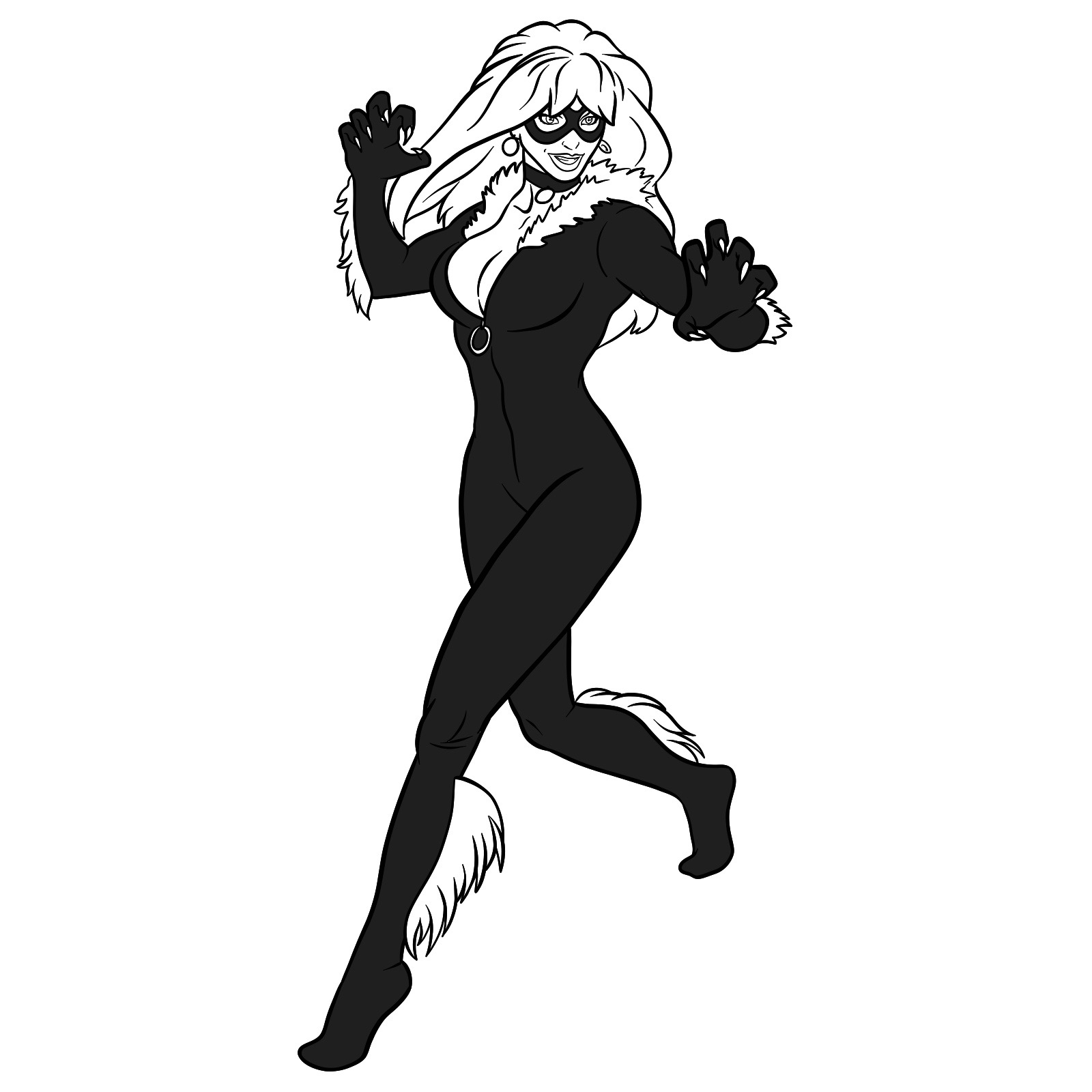 How to draw Black Cat (Marvel) - step 40