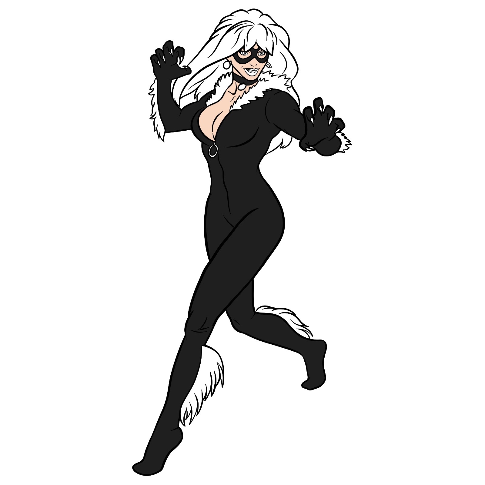 How to draw Black Cat (Marvel) - step 41