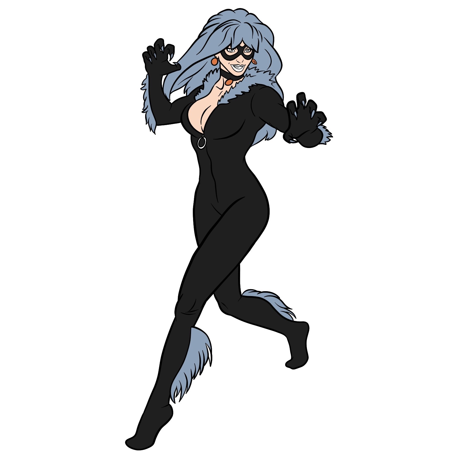How to draw Black Cat (Marvel) - step 43