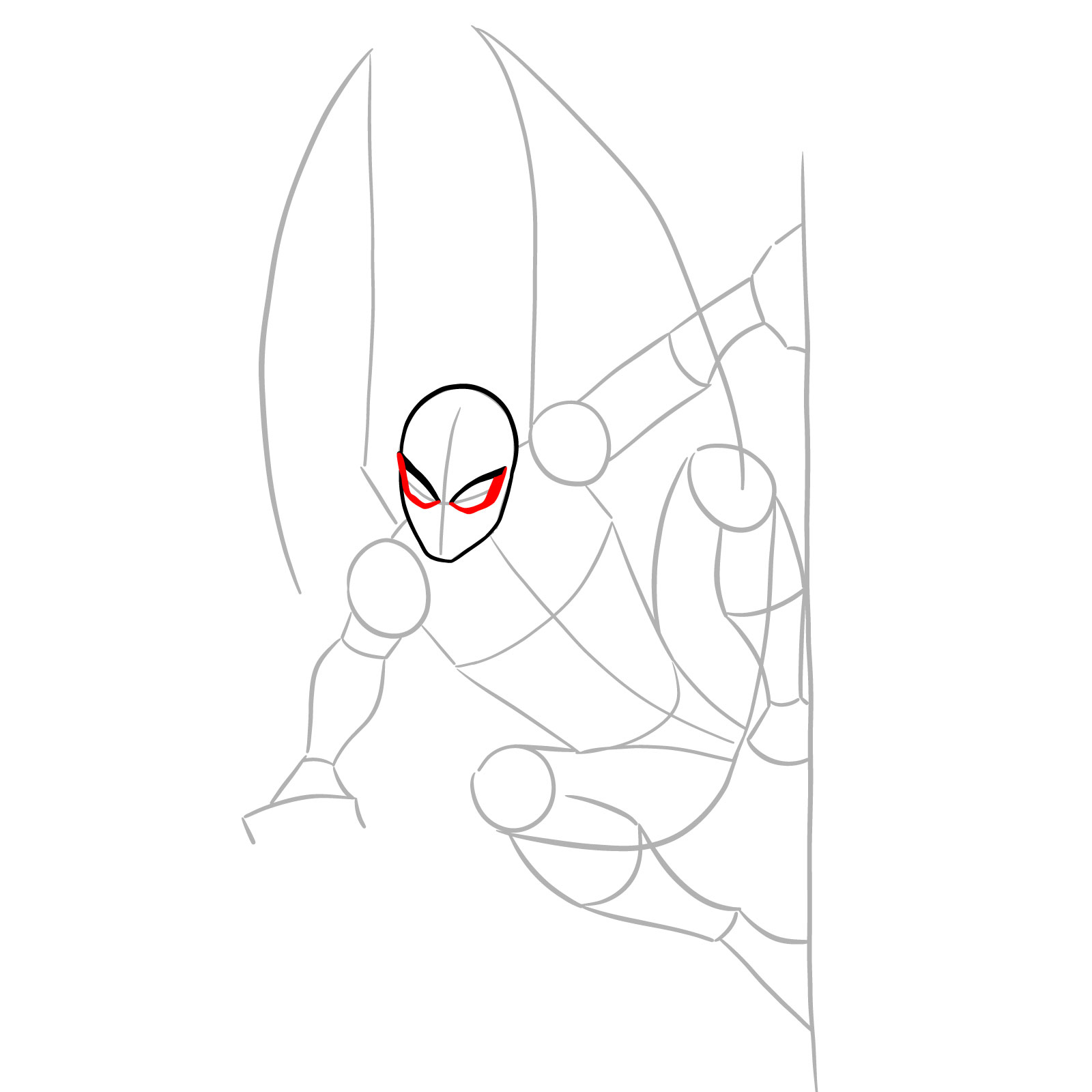How to draw The Superior Spider-Man - step 07