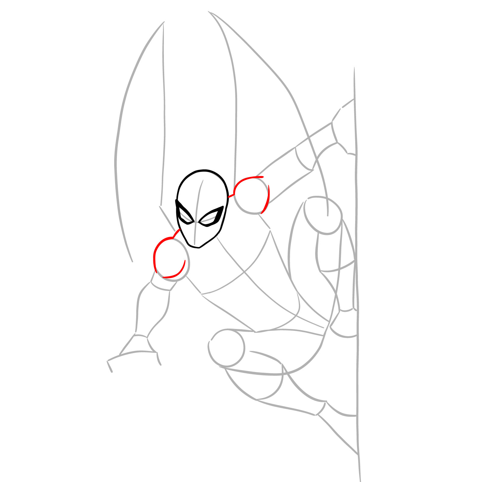 How to draw The Superior Spider-Man - step 08