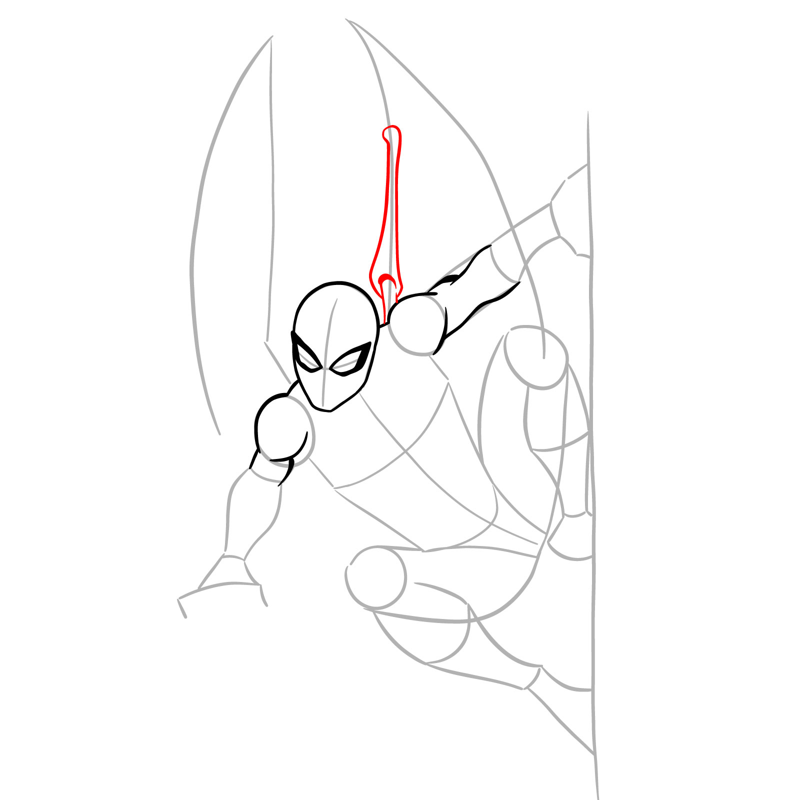 How to draw The Superior Spider-Man - step 10