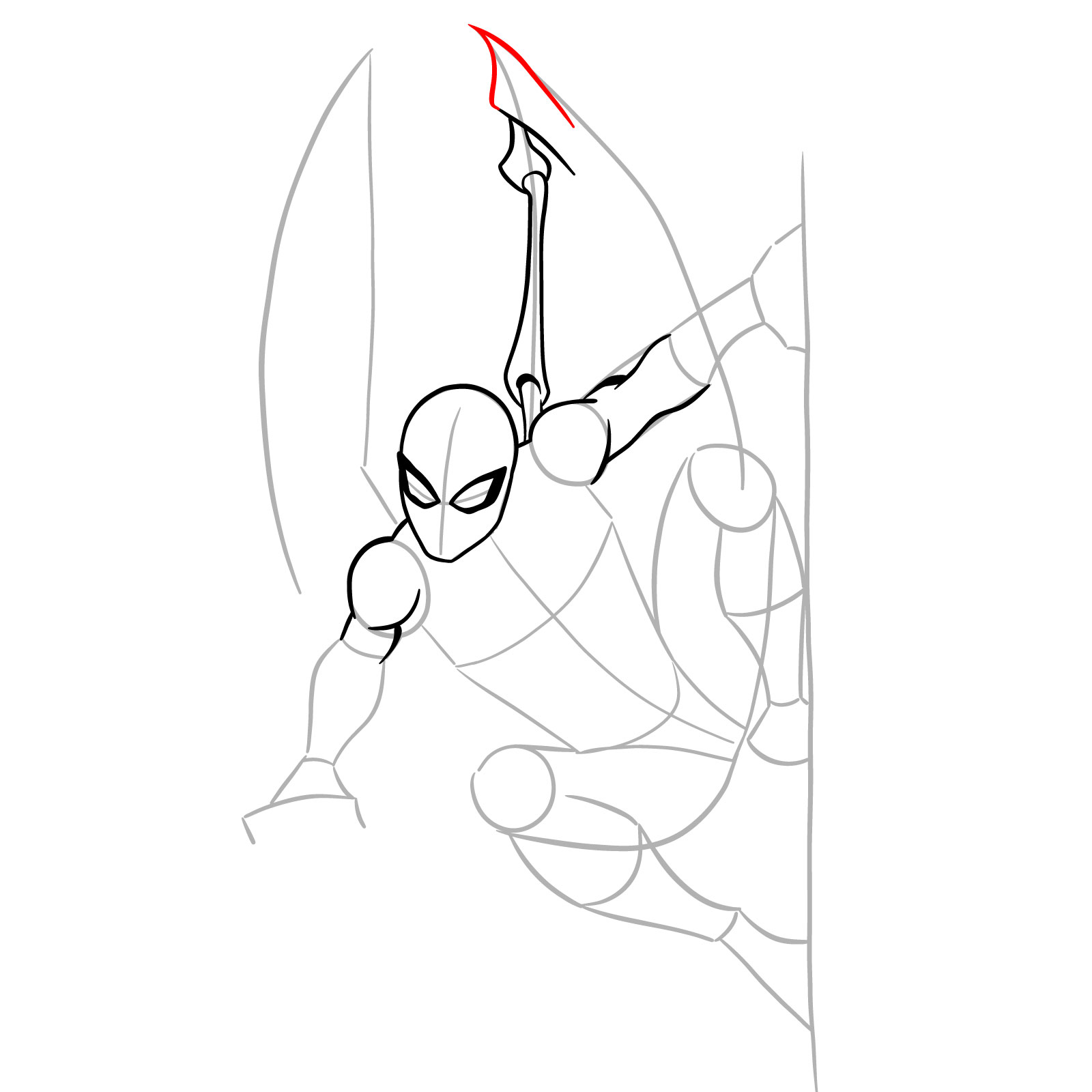 How to draw The Superior Spider-Man - step 12