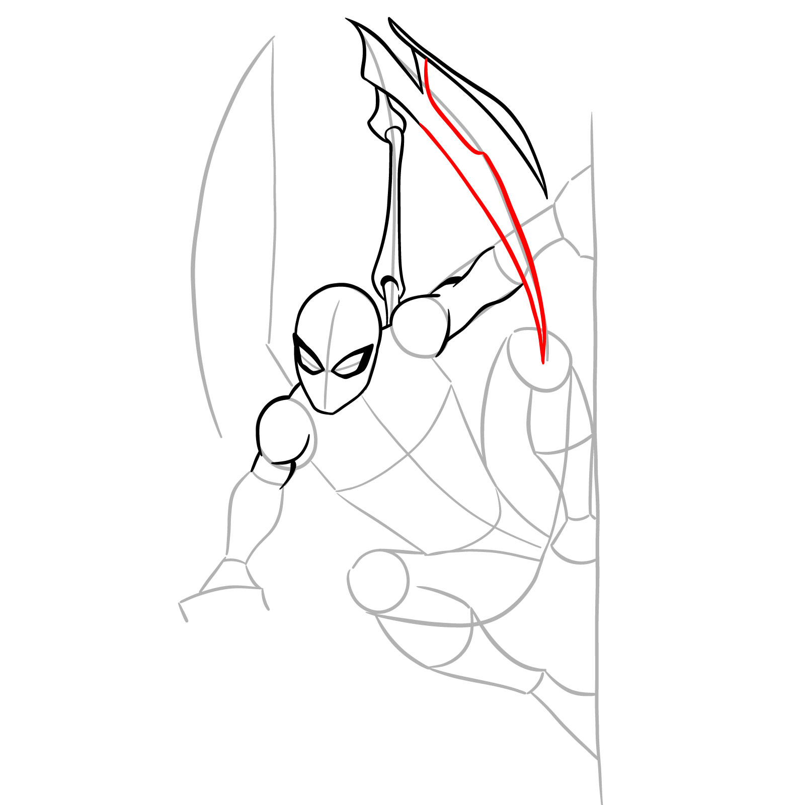 How to draw The Superior Spider-Man - step 14