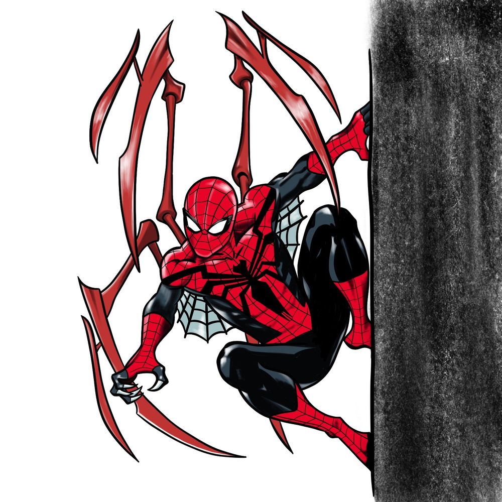 How to draw The Superior Spider-Man - Sketchok easy drawing guides