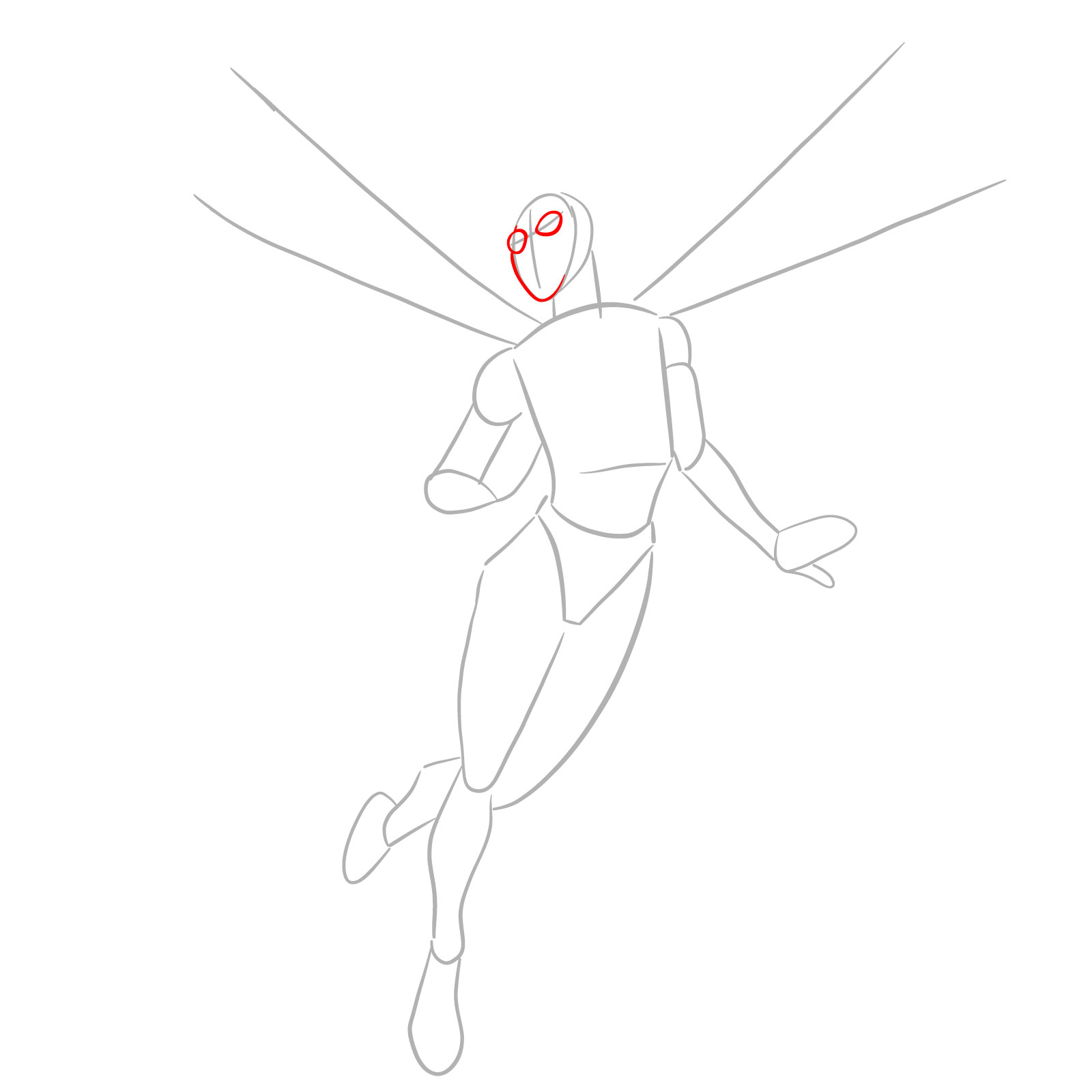 How to draw Dragonfly (Marvel) - step 04