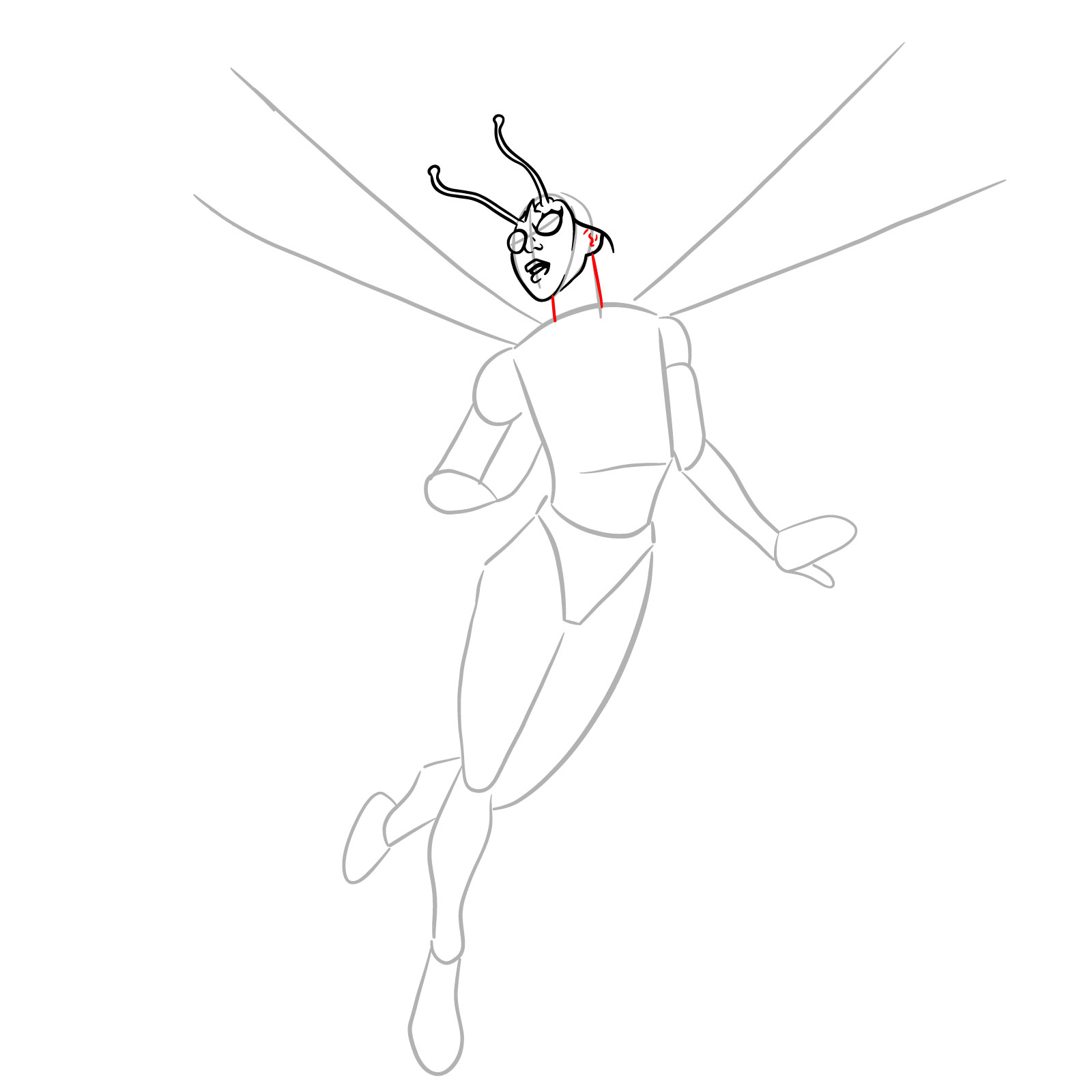 How to draw Dragonfly (Marvel) - step 08